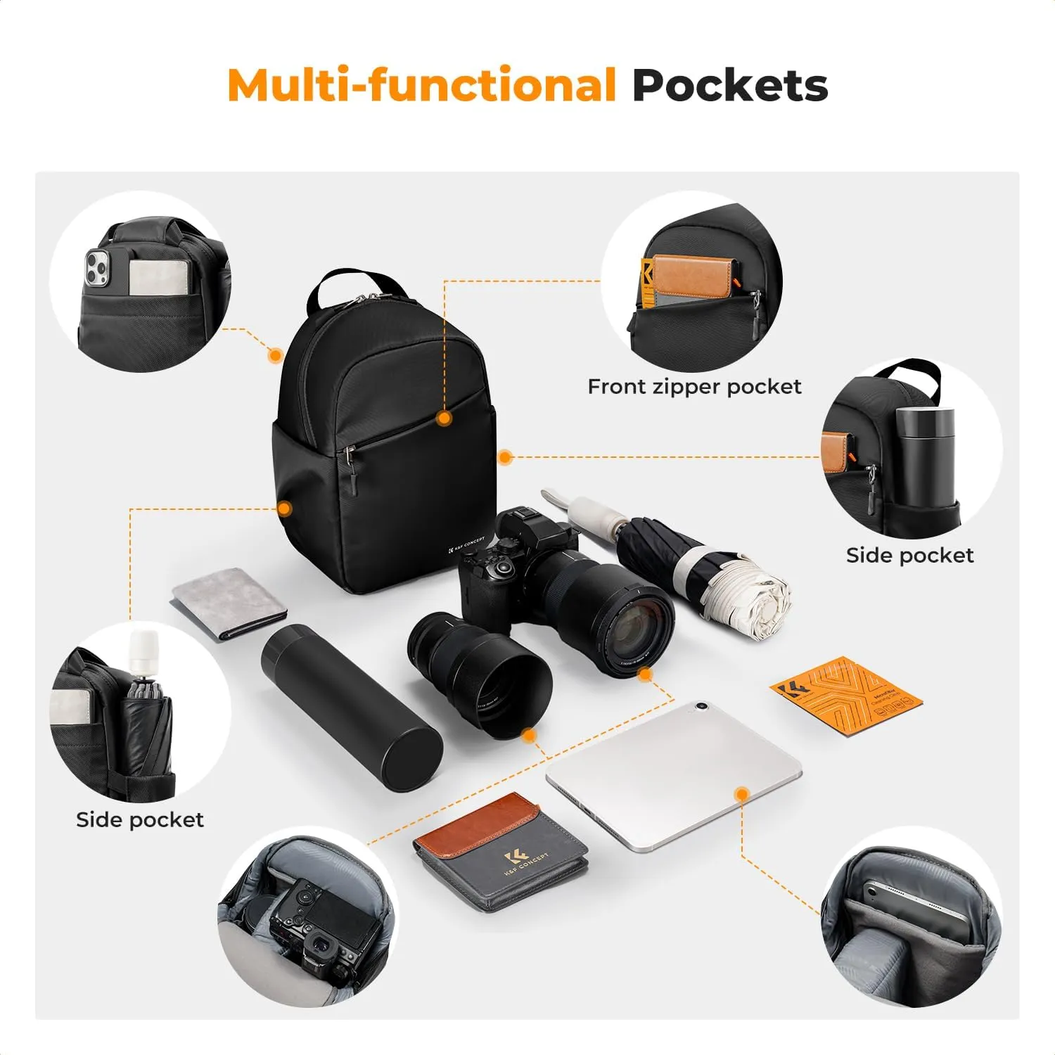 K&F Concept Small Camera Bag for Photographer, Camera Sling Crossbody bag for DSLR/SLR/Mirrorless Camera, Compact Camera Case for Men and Women