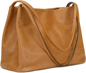 Kattee Leather Tote Bags for Women, Casual Shoulder Hobo Purses and Handbags, Top Magnetic Snap Closure