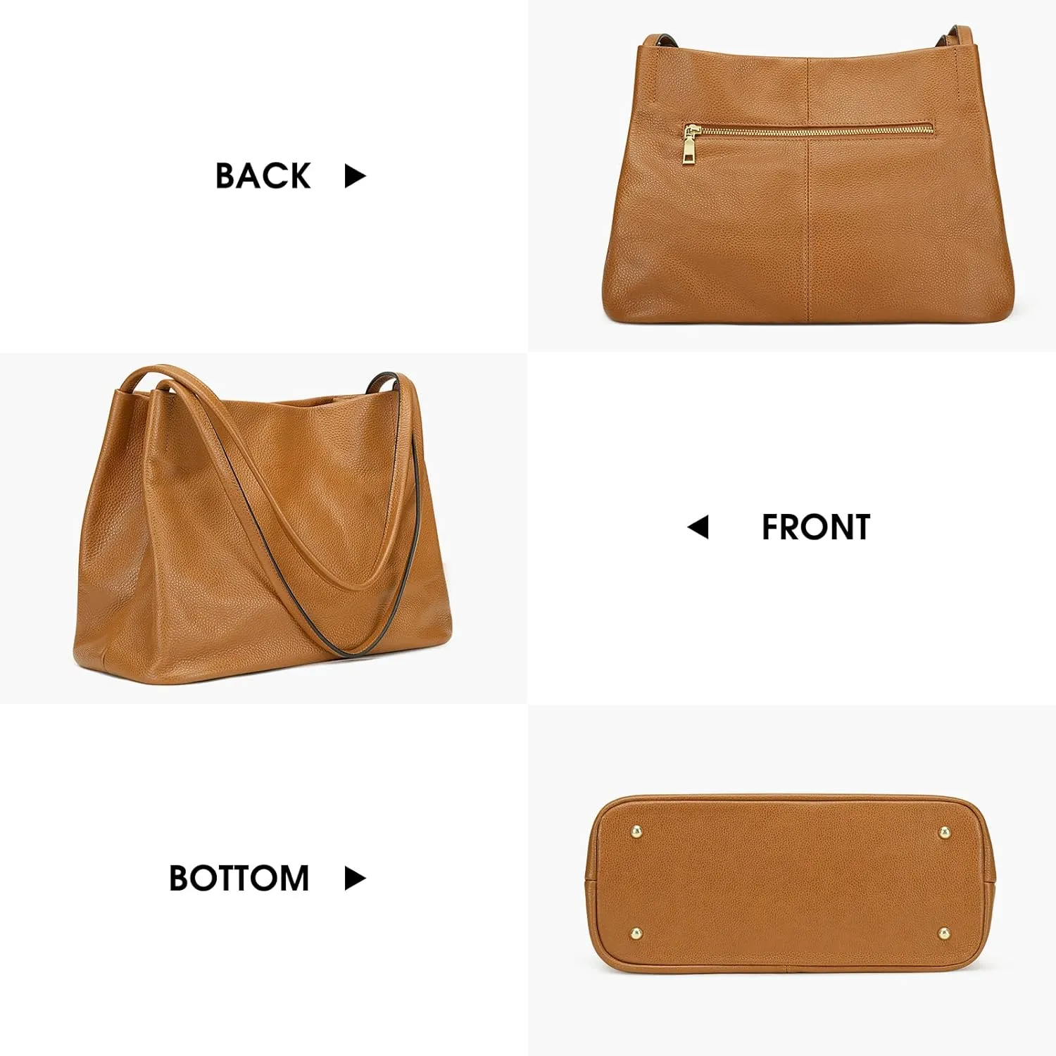 Kattee Leather Tote Bags for Women, Casual Shoulder Hobo Purses and Handbags, Top Magnetic Snap Closure