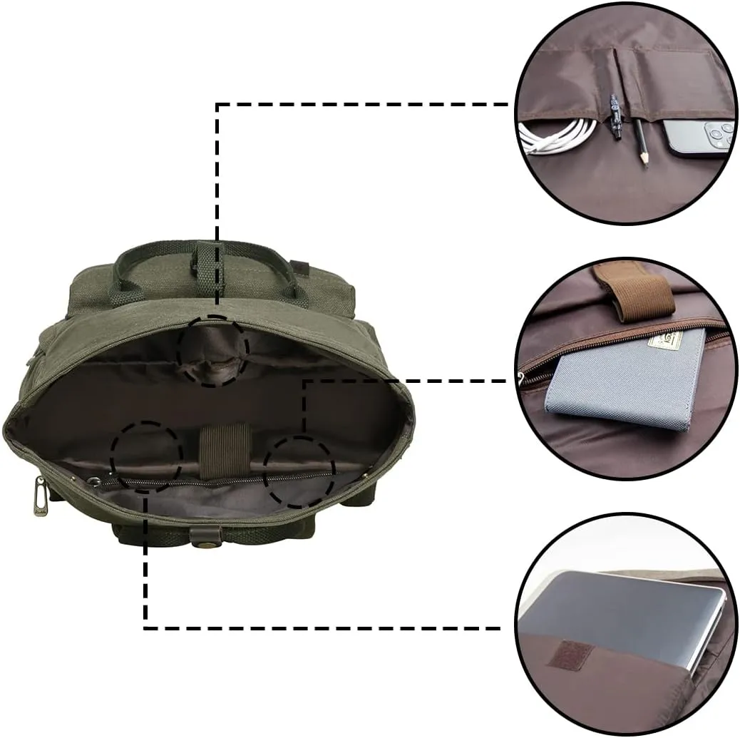 KAUKKO Laptop Backpack for Women Men Causal Backpack (47-2-ARMY GREEN)