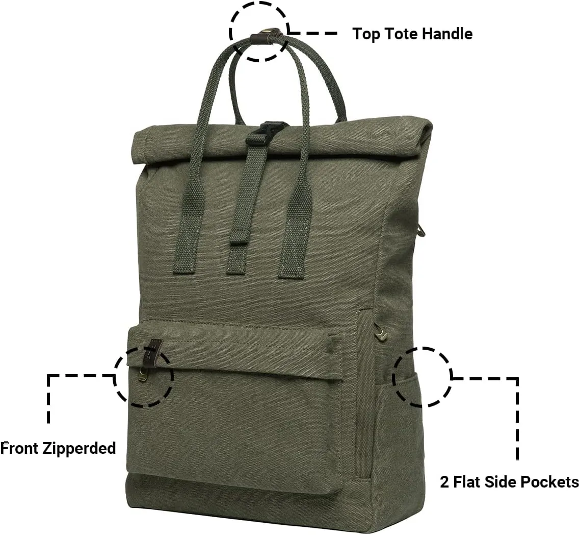 KAUKKO Laptop Backpack for Women Men Causal Backpack (47-2-ARMY GREEN)