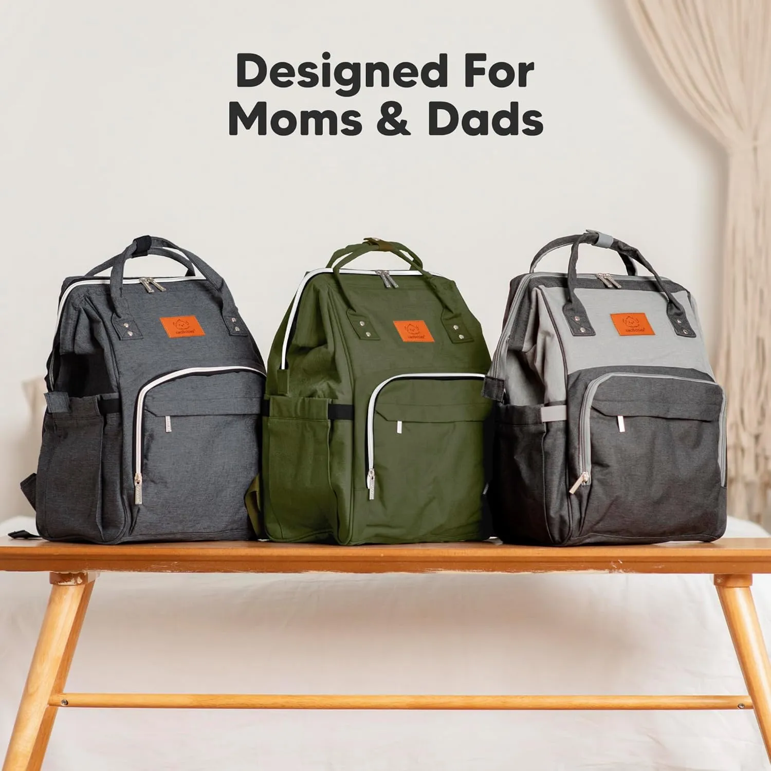 KeaBabies Baby Diaper Bag Backpack - Large Baby Bag for Boys, Girls, Waterproof Multi Function Travel Diaper Backpack with Changing Pad, Durable Travel Essentials for Moms and Dads (Coffee Brown)