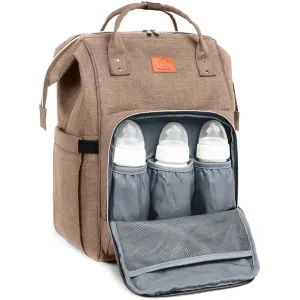 KeaBabies Baby Diaper Bag Backpack - Large Baby Bag for Boys, Girls, Waterproof Multi Function Travel Diaper Backpack with Changing Pad, Durable Travel Essentials for Moms and Dads (Coffee Brown)