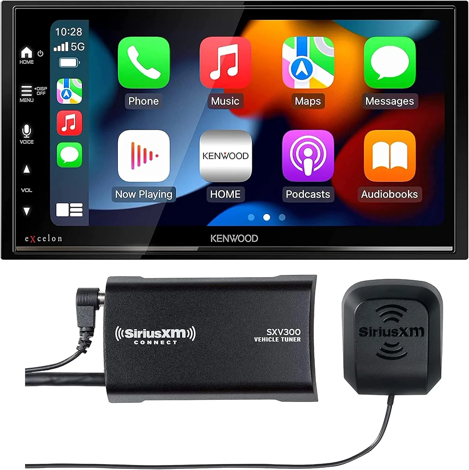 KENWOOD DMX809S eXcelon 6.95-Inch Capacitive Touch Screen, Car Stereo | Plus SiriusXM SXV300V1 Satellite Radio Vehicle Tuner