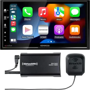 KENWOOD DMX809S eXcelon 6.95-Inch Capacitive Touch Screen, Car Stereo | Plus SiriusXM SXV300V1 Satellite Radio Vehicle Tuner