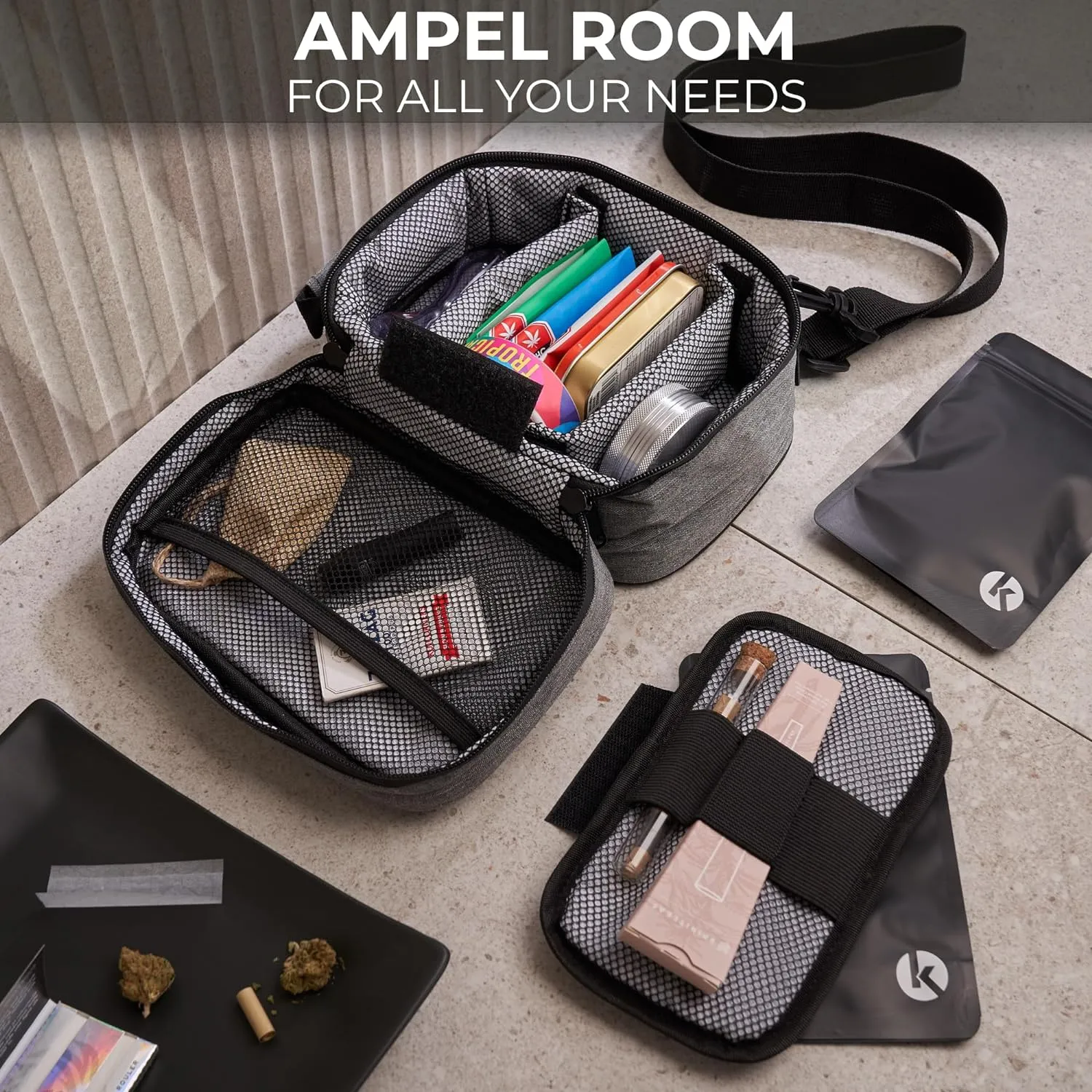 KIBAGA Discrete Smell Proof Odorless Bag With Easy Use Combination Lock - The Perfect Storage Container, Medicine Bag, And Organizer Case For Your Accessories That Blocks Out Smells And Strong Odors