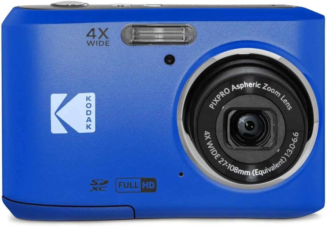 KODAK PIXPRO Friendly Zoom FZ45 16MP Digital Camera with 4X Optical Zoom 27mm Wide Angle and 2.7" LCD Screen   4-Pack Rechargeable AA Batteries,   Green Extreme Charger for AA/AAA (Blue)