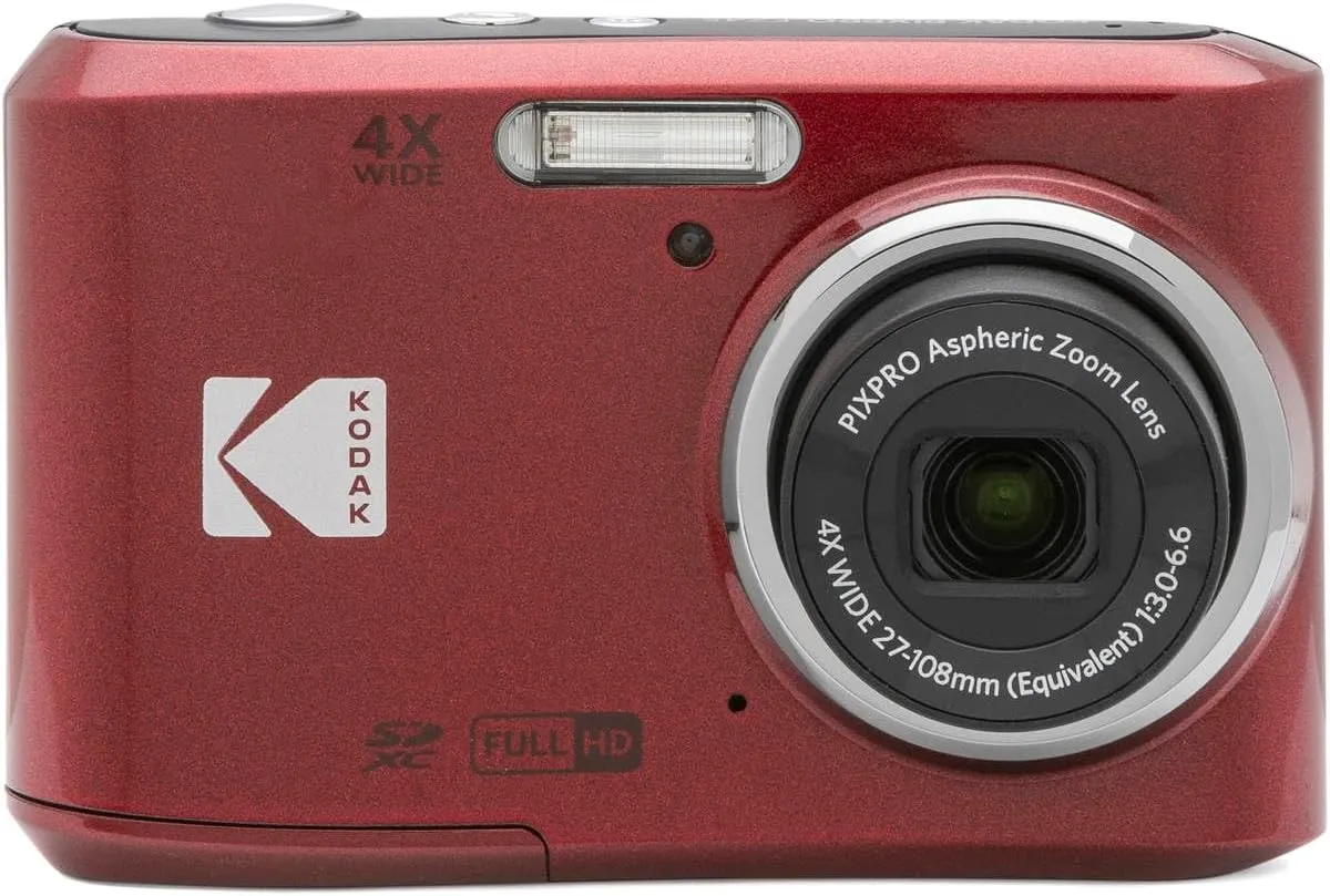 Kodak PIXPRO FZ45 Friendly Zoom 16MP Full HD Digital Camera, Red, Bundle with 32GB Memory Card and Camera Bag