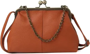 Lanpet Women Classical Kiss Lock Clutch with Chain Strap Shoulder Bag Purse Wallet