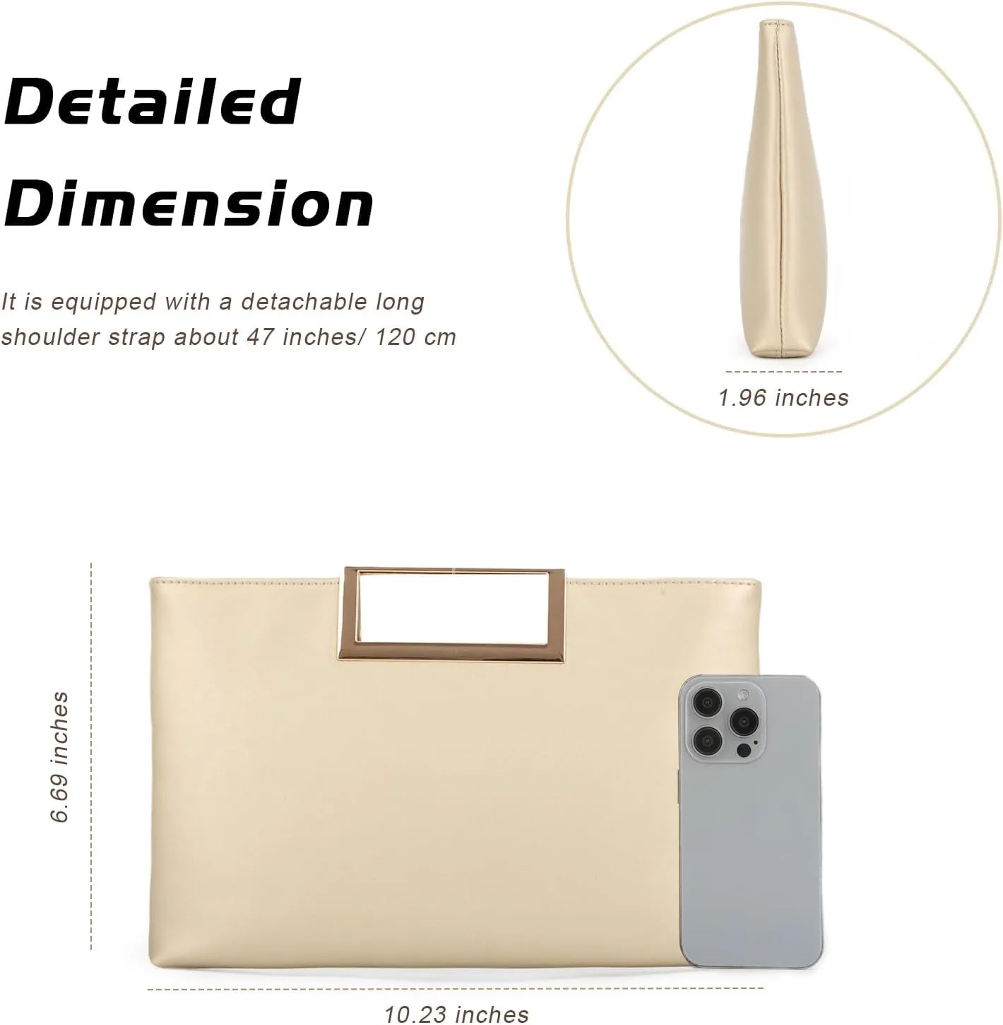 Lanpet Women Clutch Purses PU Leather Evening Handbags for Wedding Prom Bridal with Chain Strap