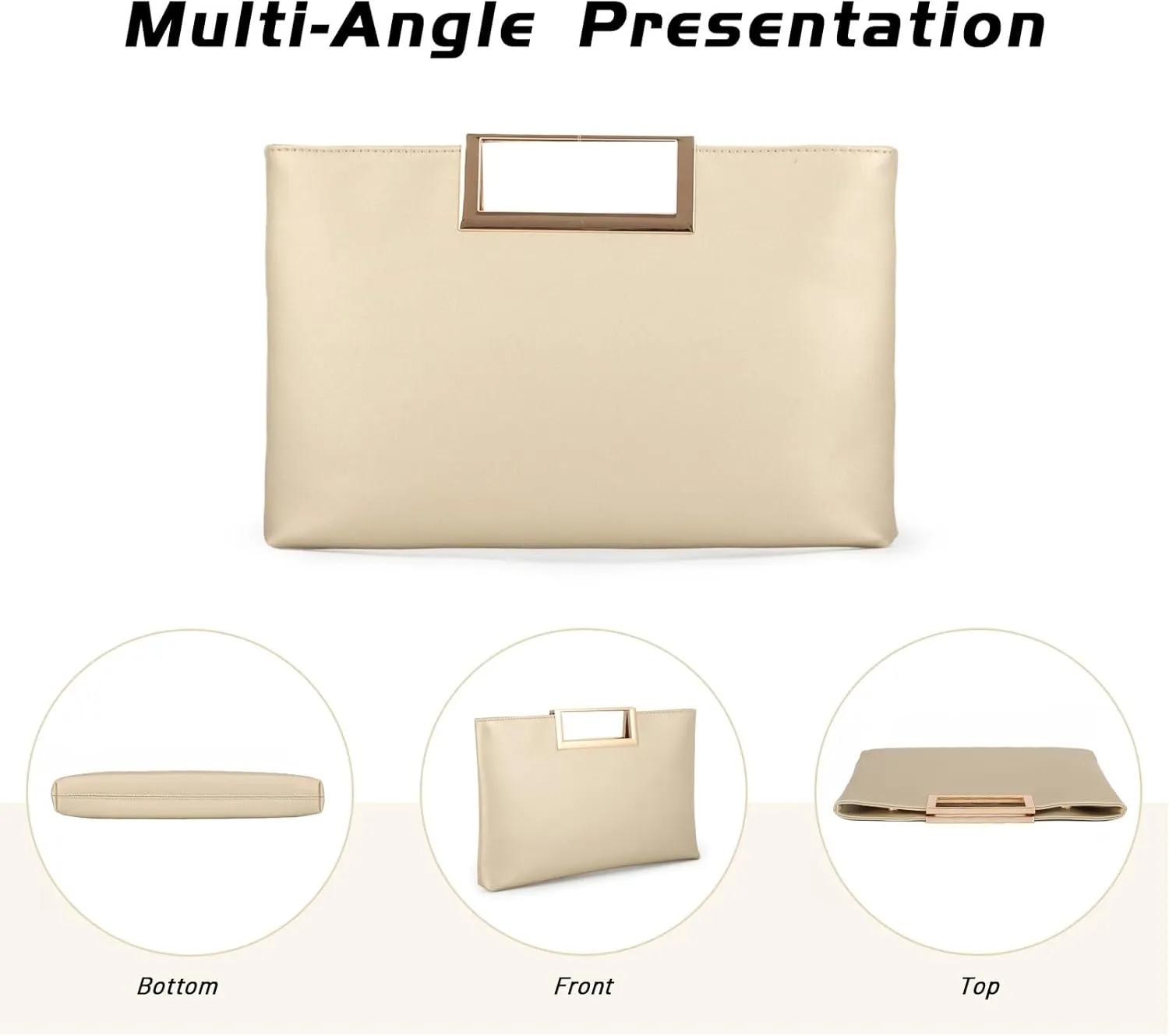 Lanpet Women Clutch Purses PU Leather Evening Handbags for Wedding Prom Bridal with Chain Strap