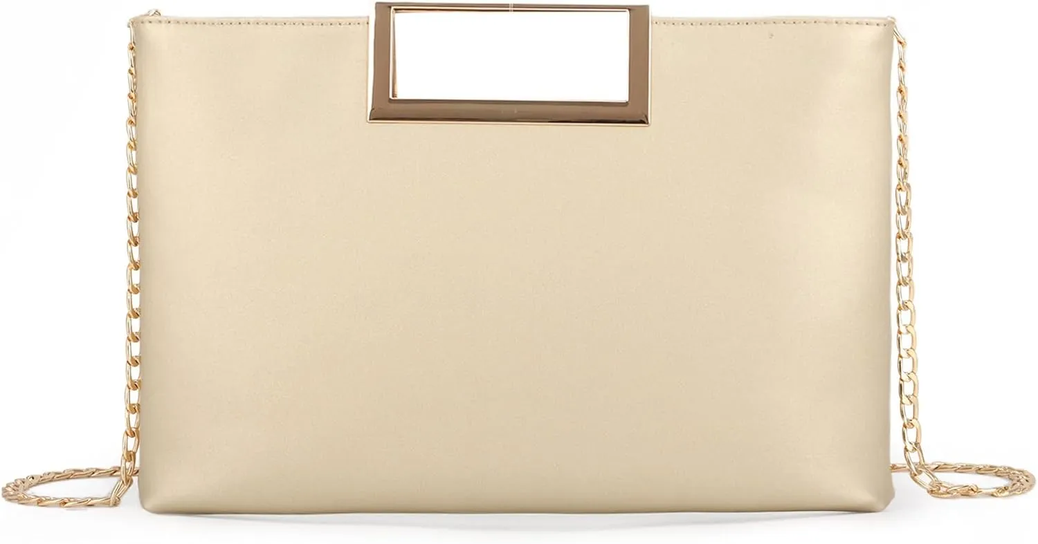 Lanpet Women Clutch Purses PU Leather Evening Handbags for Wedding Prom Bridal with Chain Strap