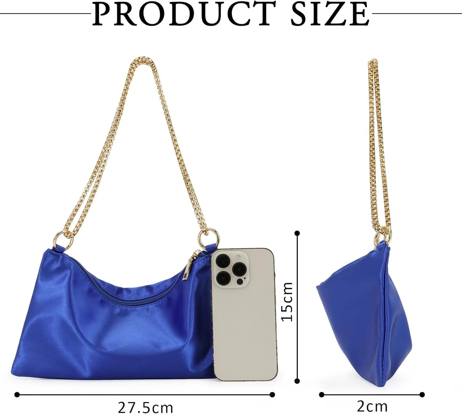 Lanpet Women's Satin Evening Bag Sparkly Clutch Purse Handbag Shoulder Bag for Party Prom Club Wedding