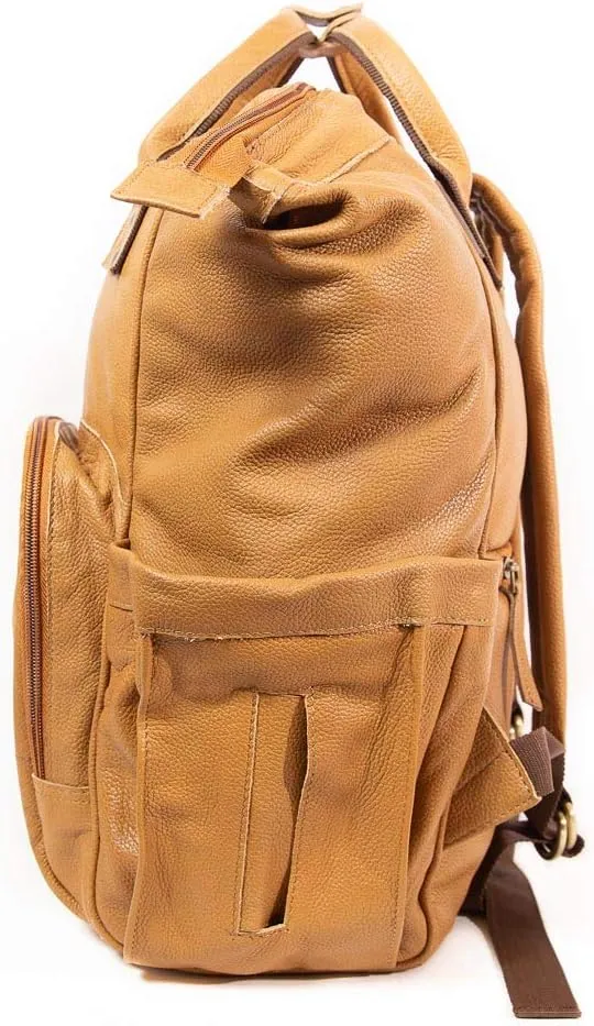 Large Black Leather Diaper Bag Knapsack Genuine Leather Diaper bag Backpack WATERPROOF diaper bag UNISEX