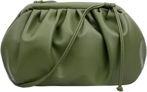 Leather Clutch Purses Bag for Women,Soft Cloud Crossbody Evening Bag Detachable Strap