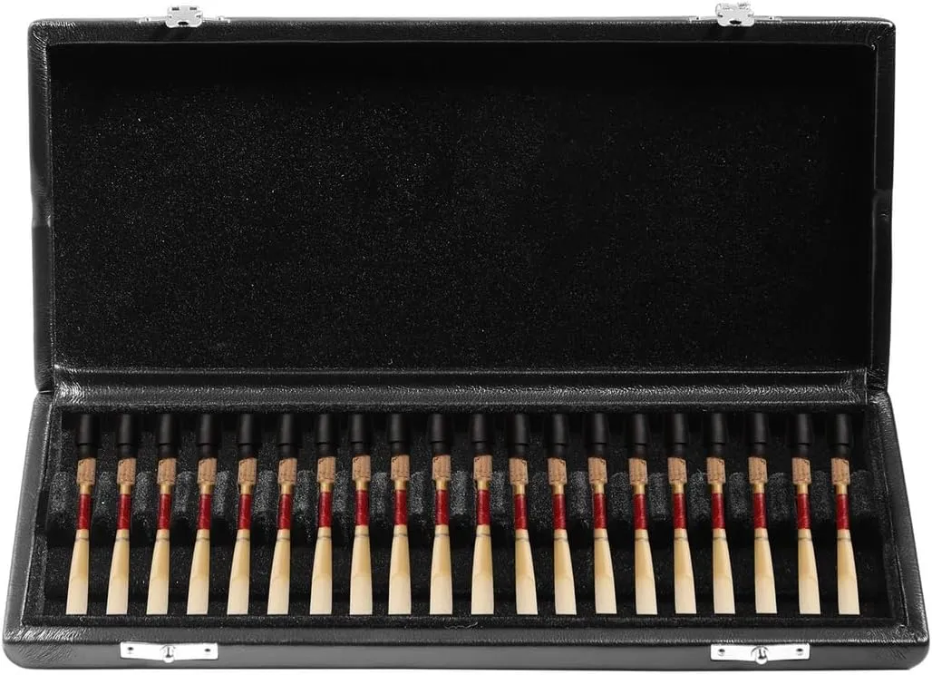 Leather Holder For Clarinet And Tenor Saxophone, Holds 20 S In Protective Case