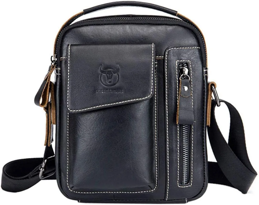 Leather Shoulder Messenger Bag for Men Travel Business