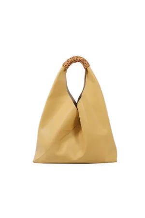 Leather Top Handle Slouchy Hobo Bag