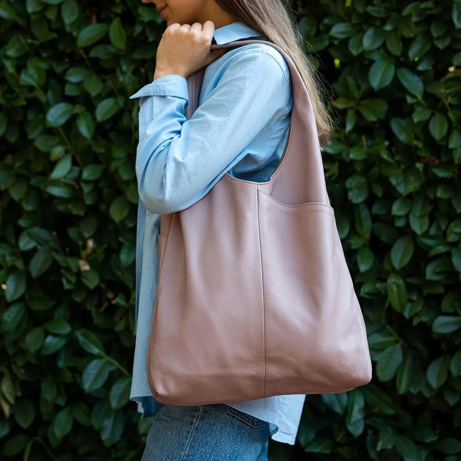 Leather Tote Bag for Women - Multipurpose Hobo Carry Shoulder Bag by KPL