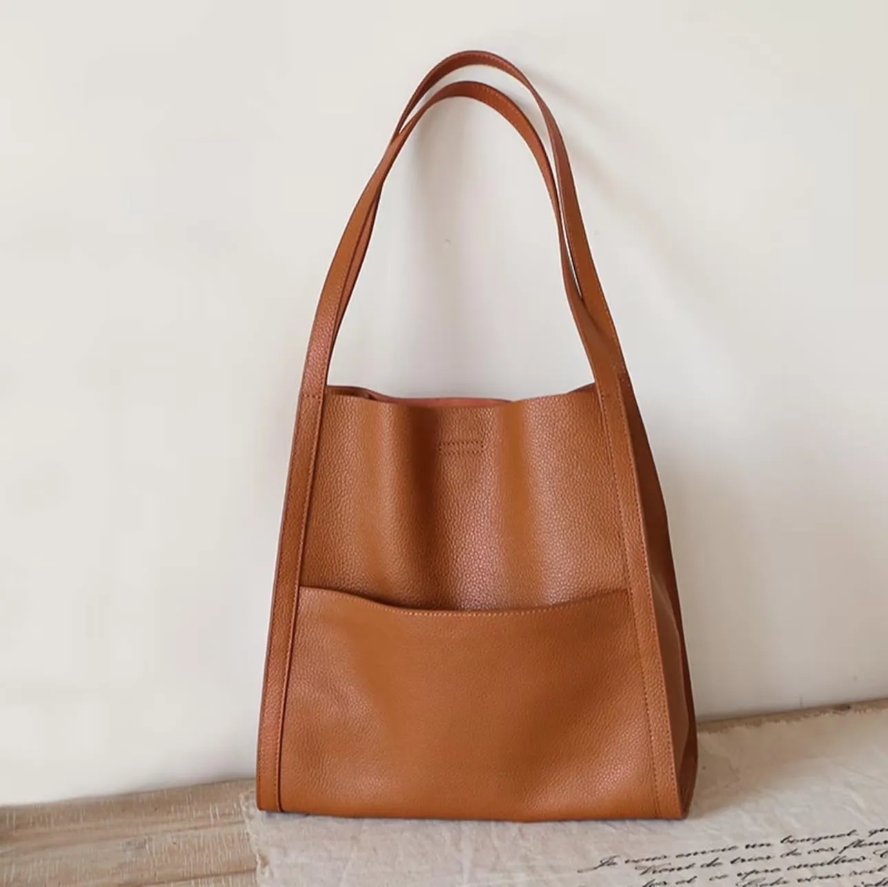 Leather Tote Shoulder Bag for Women，Large Leather Hobo Shoulder Bag