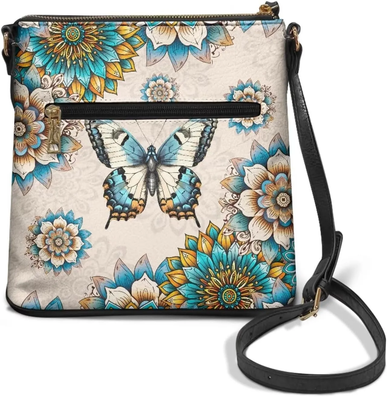 Leather Women Crossbody Hobo Bag Satchel Purse Handbag with Adjustable Shoulder Strap and Zipper Pockets