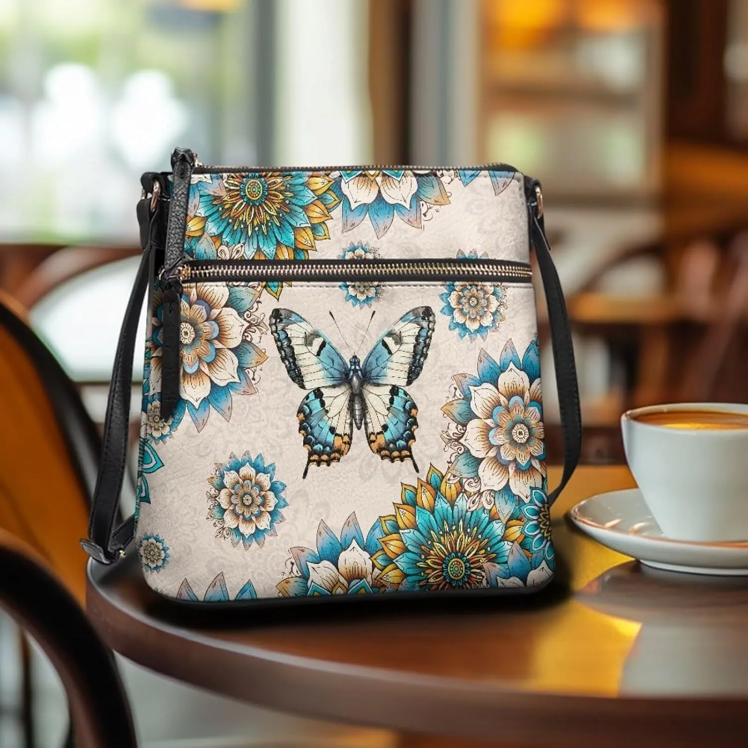 Leather Women Crossbody Hobo Bag Satchel Purse Handbag with Adjustable Shoulder Strap and Zipper Pockets