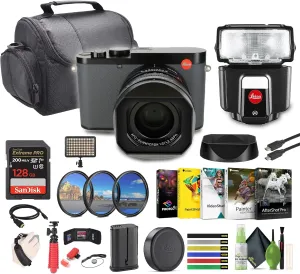 Leica Q3 43 Compact Digital Camera (19084) 60MP Full-Frame BSI CMOS Sensor, APO-Summicron 43mm f/2 ASPH Lens, 8K Video Recording   Leica SF 40 Flash   128GB SD Card   Bag   Vlogging Tripod  More