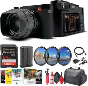 Leica Q3 Compact and Powerful Digital Camera (19080) with Summilux 28mm f/1.7 ASPH. Lens, 8K Recording, 60MP Sensor   Filter Kit   64GB Card   Corel Photo Software   Bag   Flex Tripod   Cleaning Kit