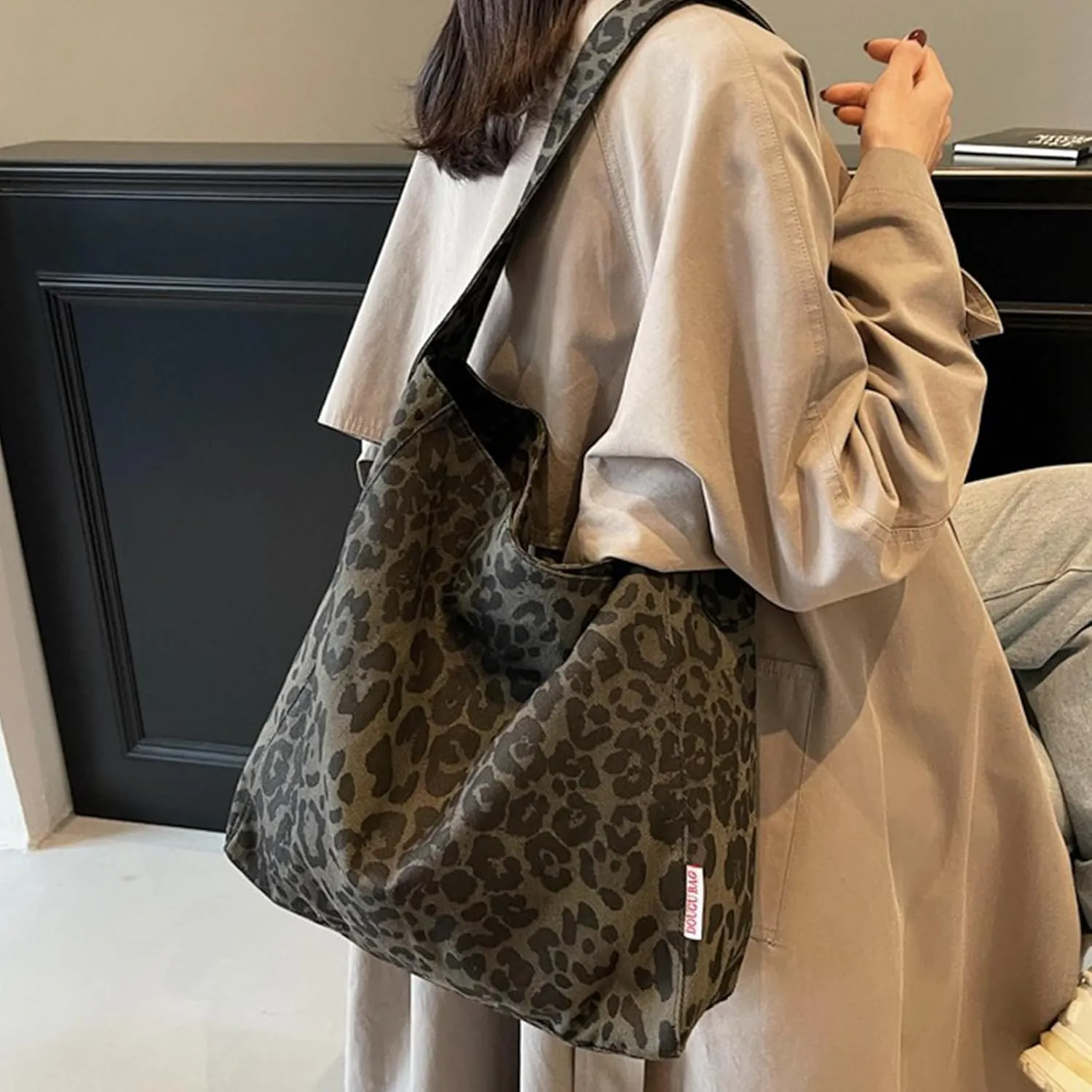 Leopard Purse Hobo Cheetah Print Trendy Casual Shoulder Bag for Daily Use Large Capacity Tote for Women