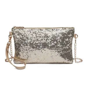 LH1765 - Miss Lulu Sequins Clutch Evening Bag Light - Gold