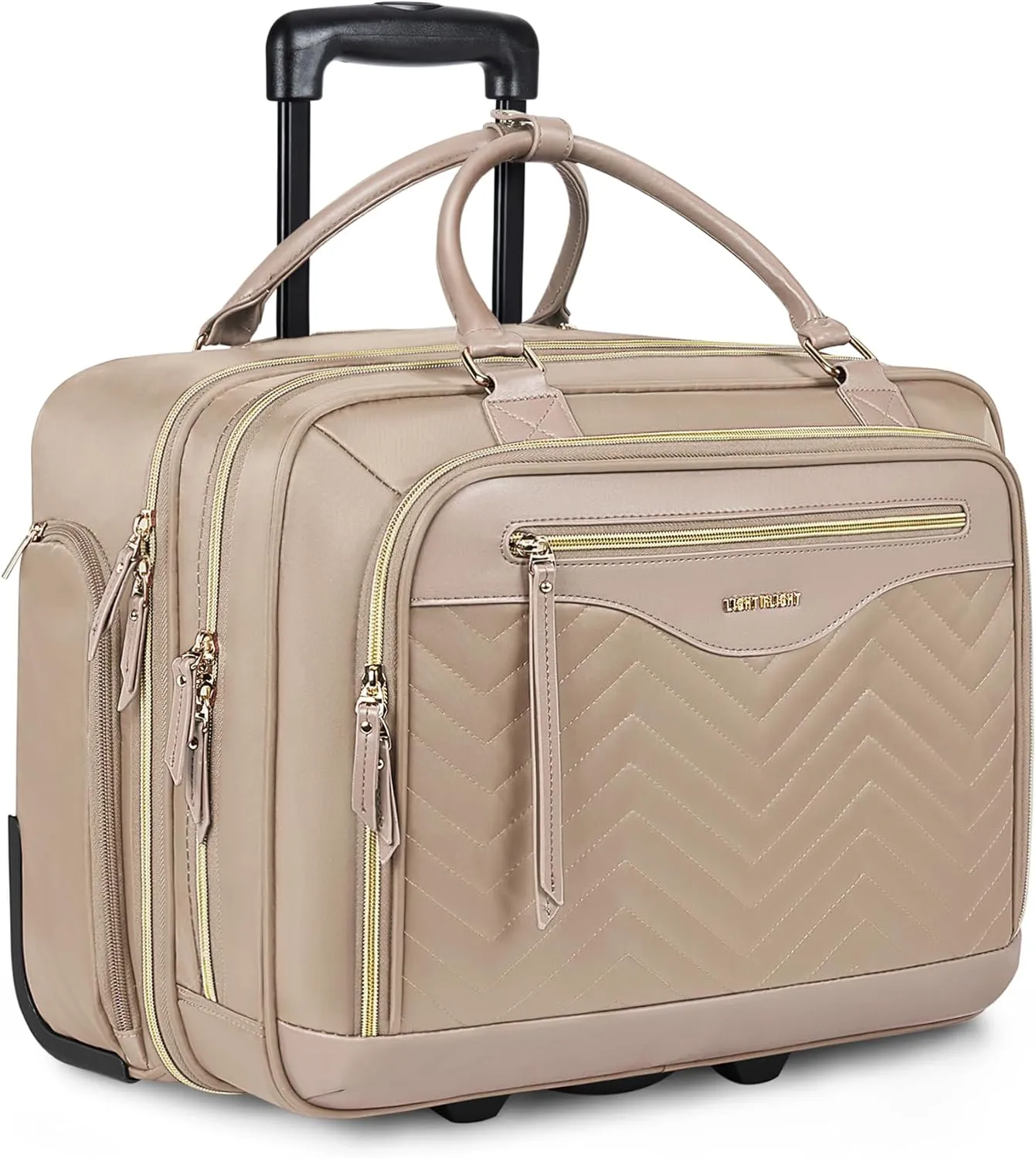 LIGHT FLIGHT Rolling Laptop Bag Rolling Briefcase for Women Computer Bag with Wheels Case for Carry on Travel Work Business