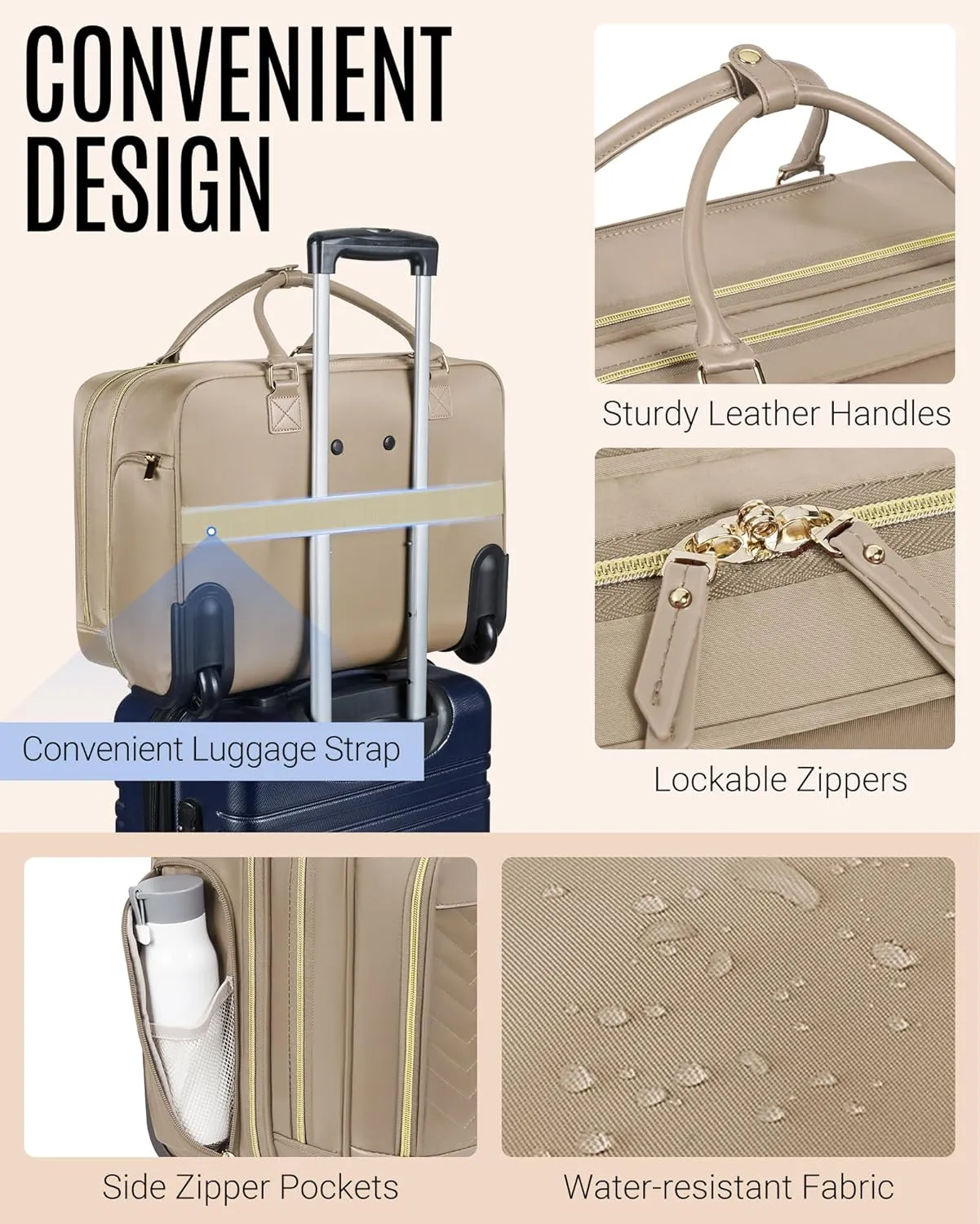 LIGHT FLIGHT Rolling Laptop Bag Rolling Briefcase for Women Computer Bag with Wheels Case for Carry on Travel Work Business