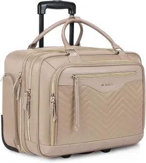 LIGHT FLIGHT Rolling Laptop Bag Rolling Briefcase for Women Computer Bag with Wheels Case for Carry on Travel Work Business