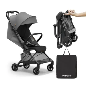 Lightweight Baby Strollers for Airplane, Ultra-Compact Travel Stroller, Light & Strong Portable Toddler Stroller with Carbon Fiber Frame and UPF 50  Waterproof Fabric, Only 9.9 lbs, Black