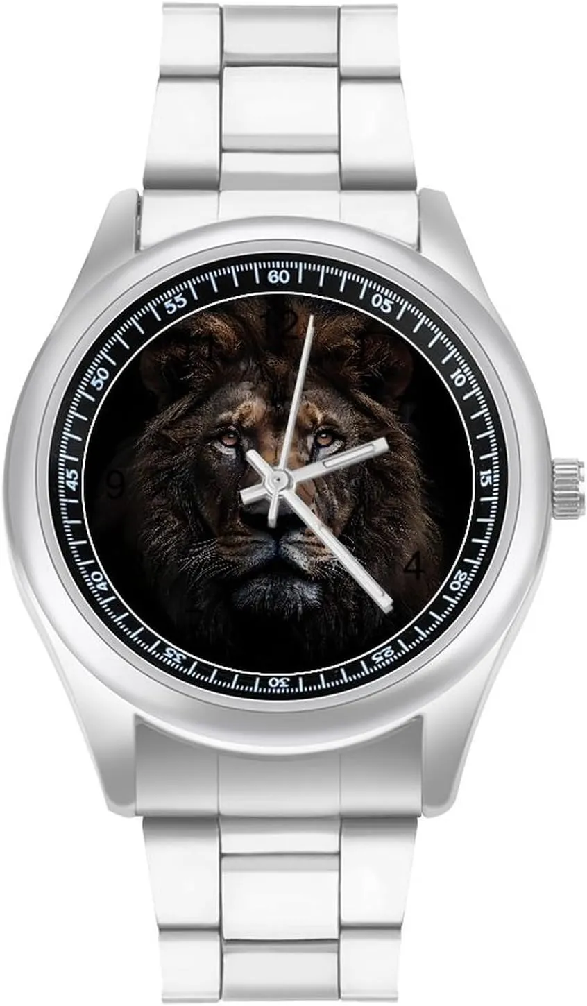 Lion Beast in The Dark Fashion Classic Wrist Watches for Men Casual Business Dress Watch Unisex