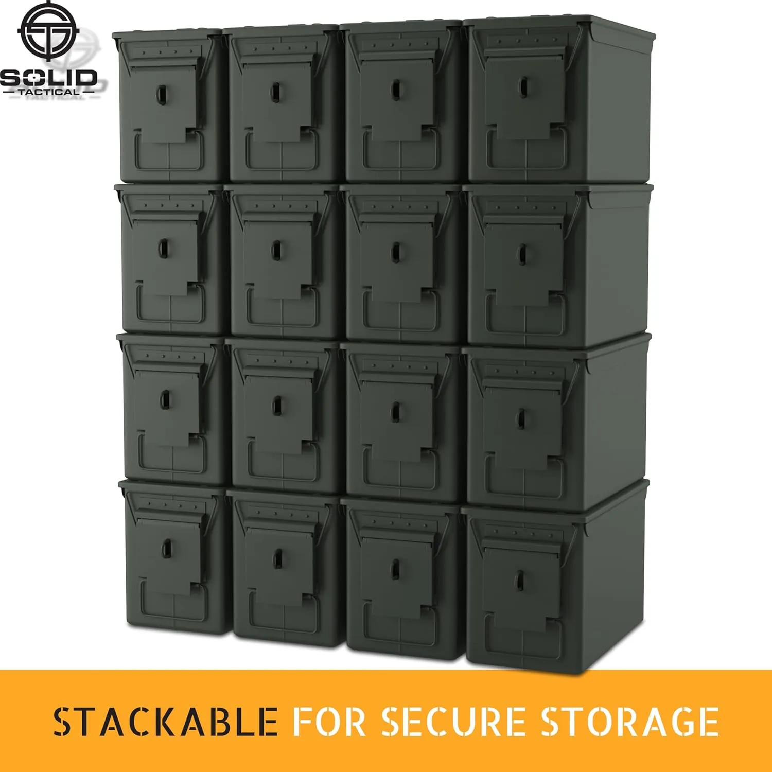 Lockable 30 & 50 Cal Metal Ammo Storage Box 9mm - Military & Army Steel Ammo Can for Ammunition Storage - Waterproof Ammo Crate Utility Box