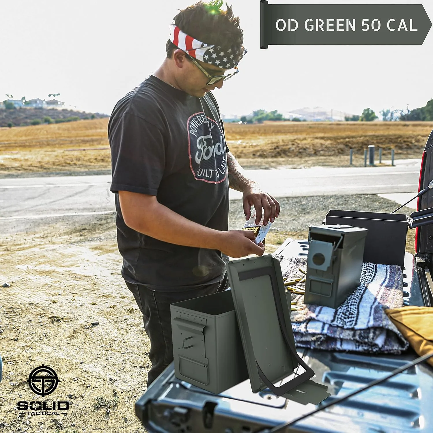 Lockable 30 & 50 Cal Metal Ammo Storage Box 9mm - Military & Army Steel Ammo Can for Ammunition Storage - Waterproof Ammo Crate Utility Box
