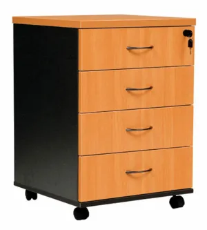 Logan Melamine 4 Drawer Mobile Pedestal