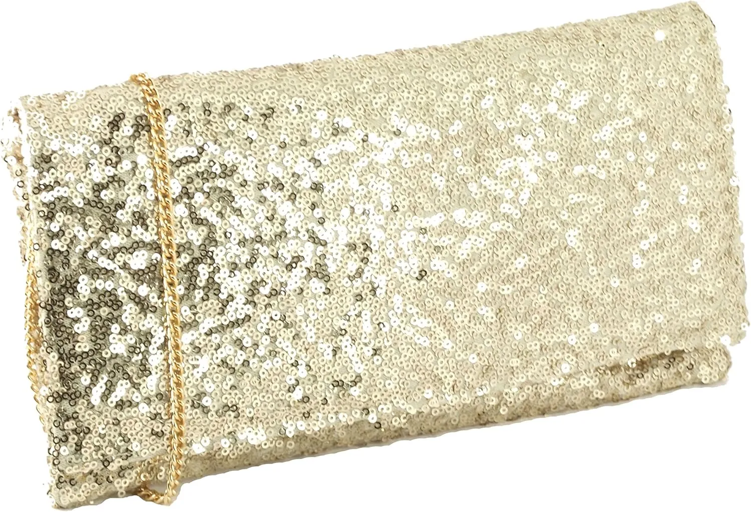 LONI Womens Sparkly Sequin Party Evening Clutch Shoulder Bag