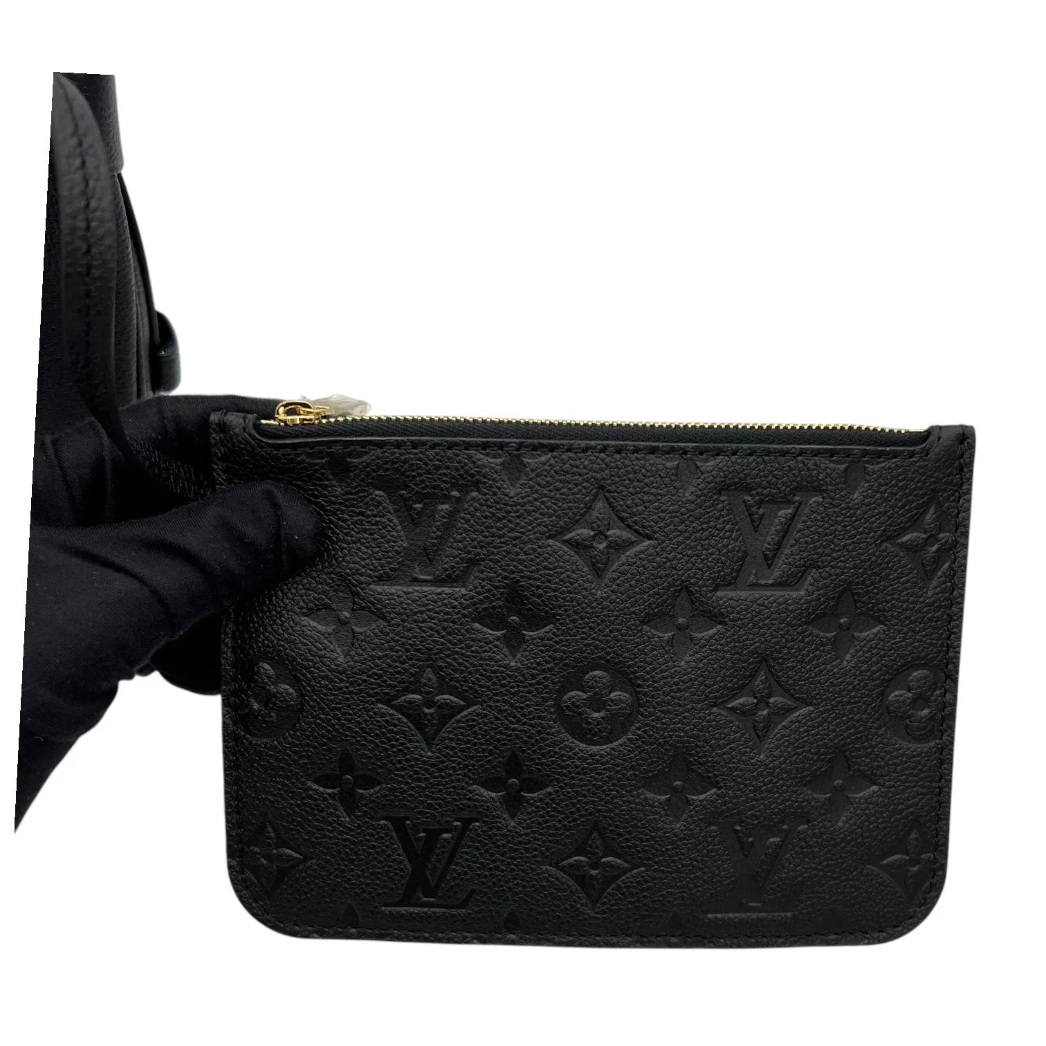 Loop Hobo Black Shoulder Bag in Empreinte Leather, Gold hardware