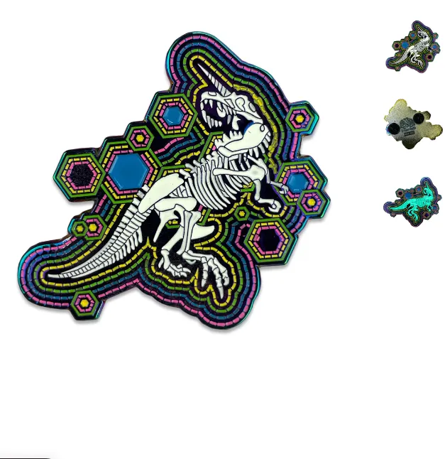 Lost Dino V2 Rainbow Glow Pin