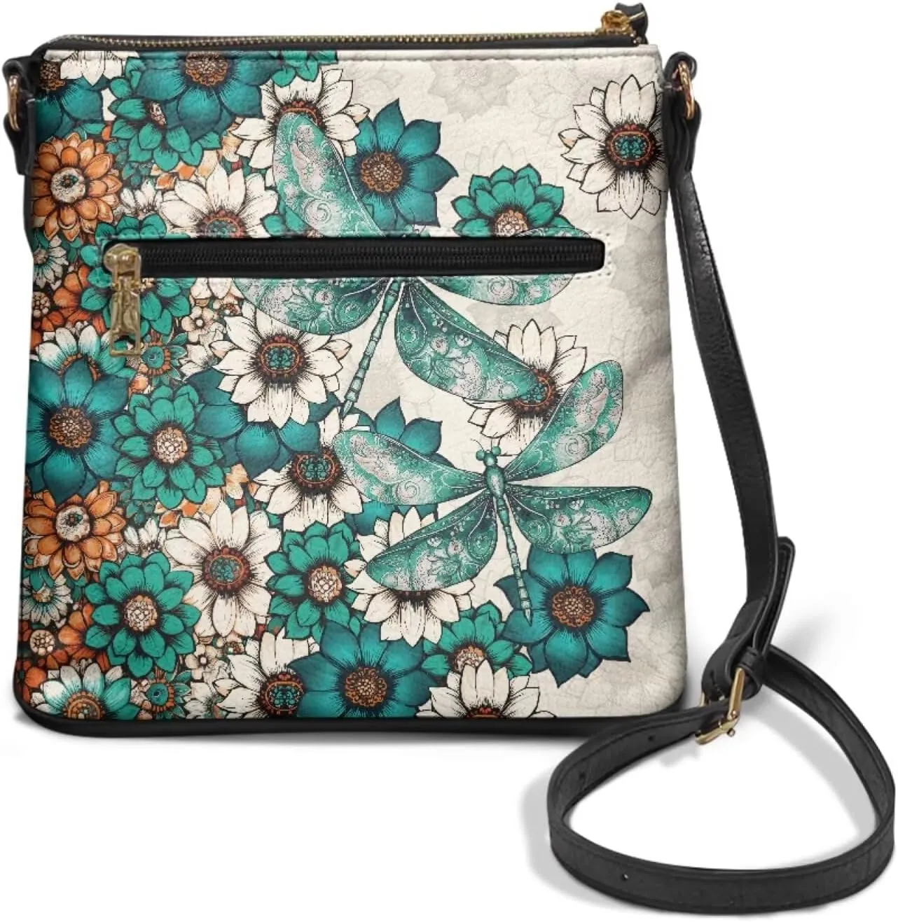 Lotusorchid Crossbody Shoulder Purse for Women, PU Leather Messenger Bag with Adjustable Strap and Multi Pockets