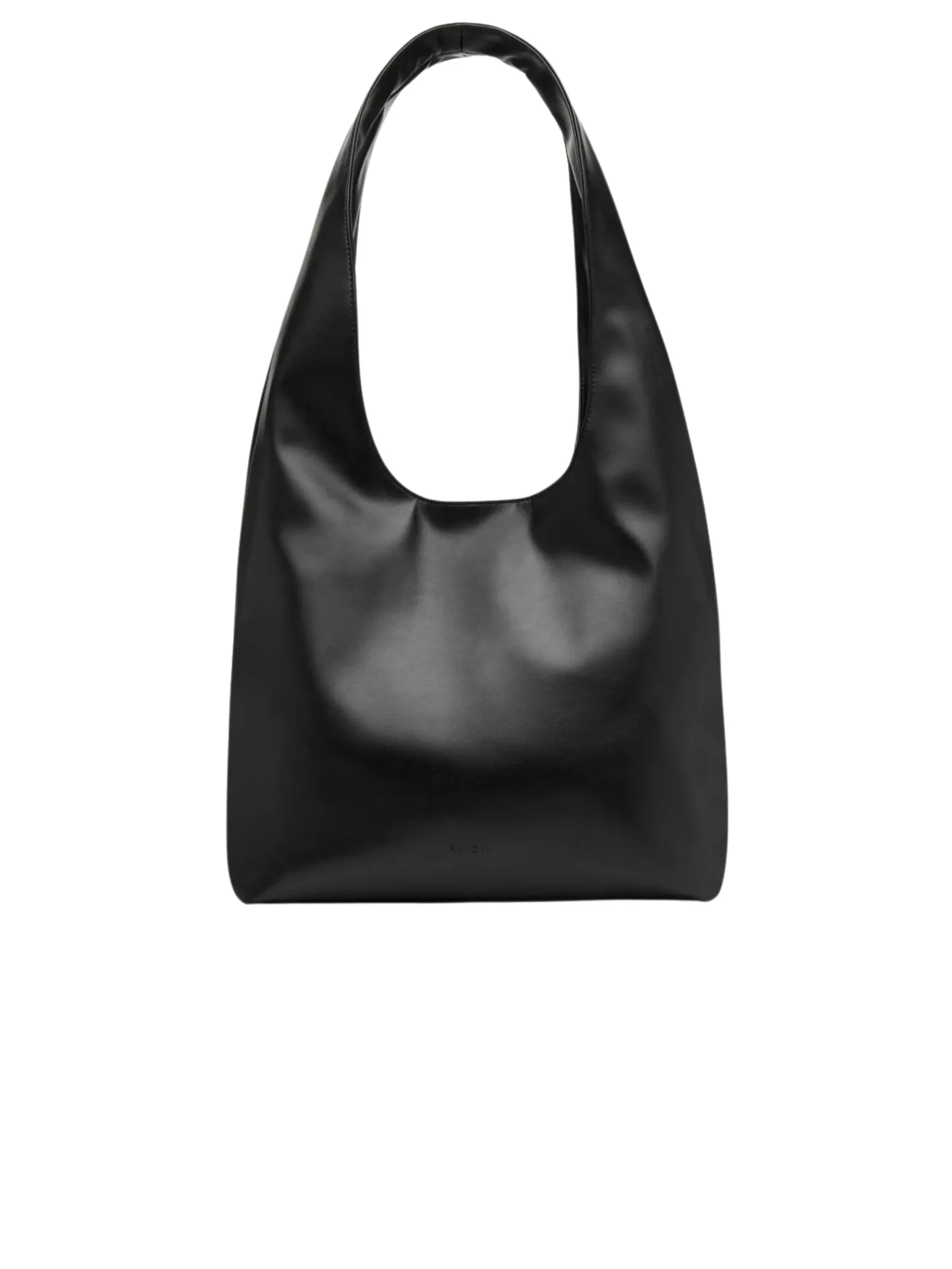 Louie Black Alt-Leather Hobo Tote