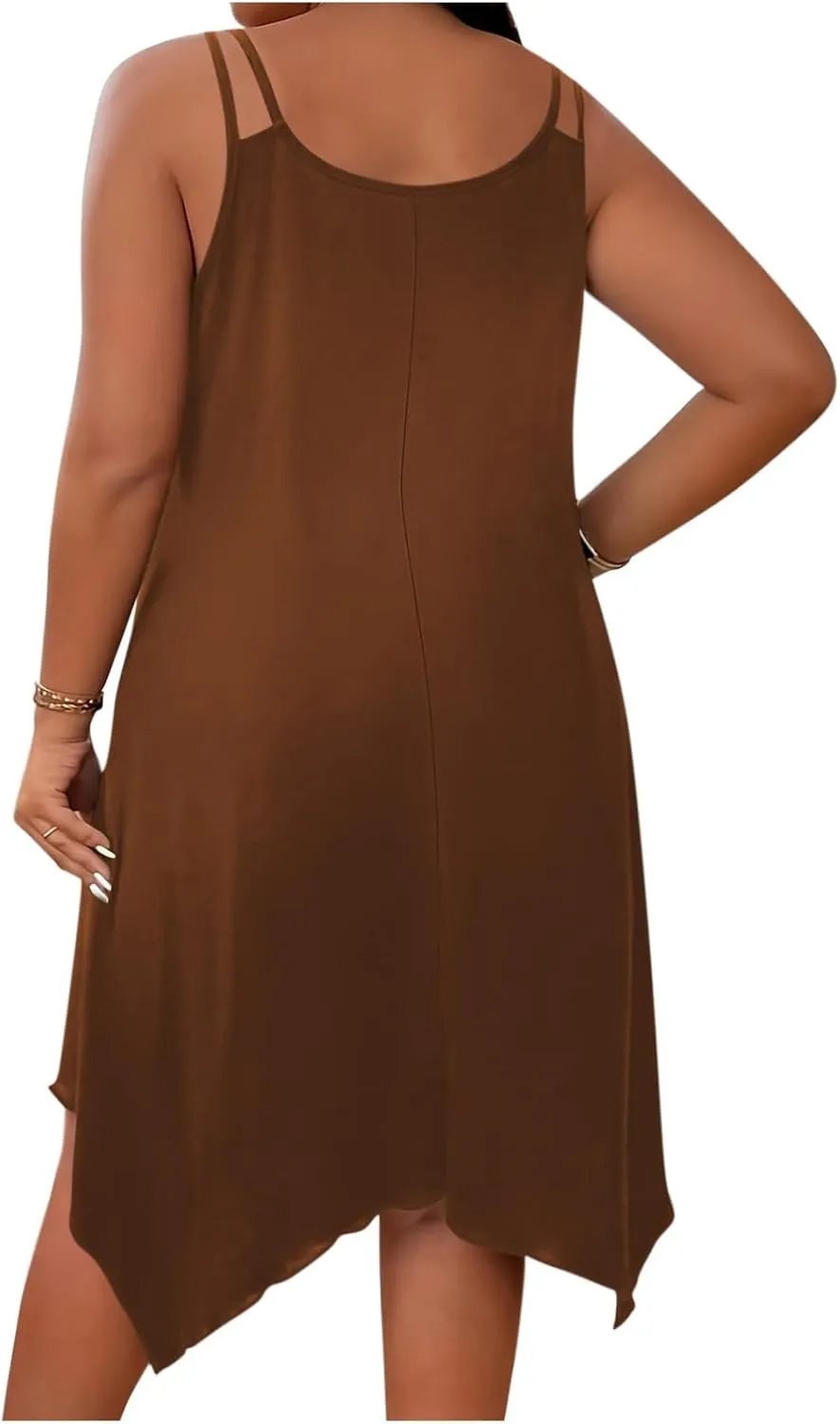 Lounge Midi Skirts for Women Summer Fashion Straps Flowy Hem Dress Loose Comfy Round Neck Dresses Daily Home Wear