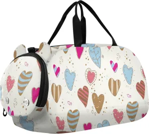 Lovely Hearts Duffel Bags for Boys Small Gym Bags for Teens Dance Bag for Girls