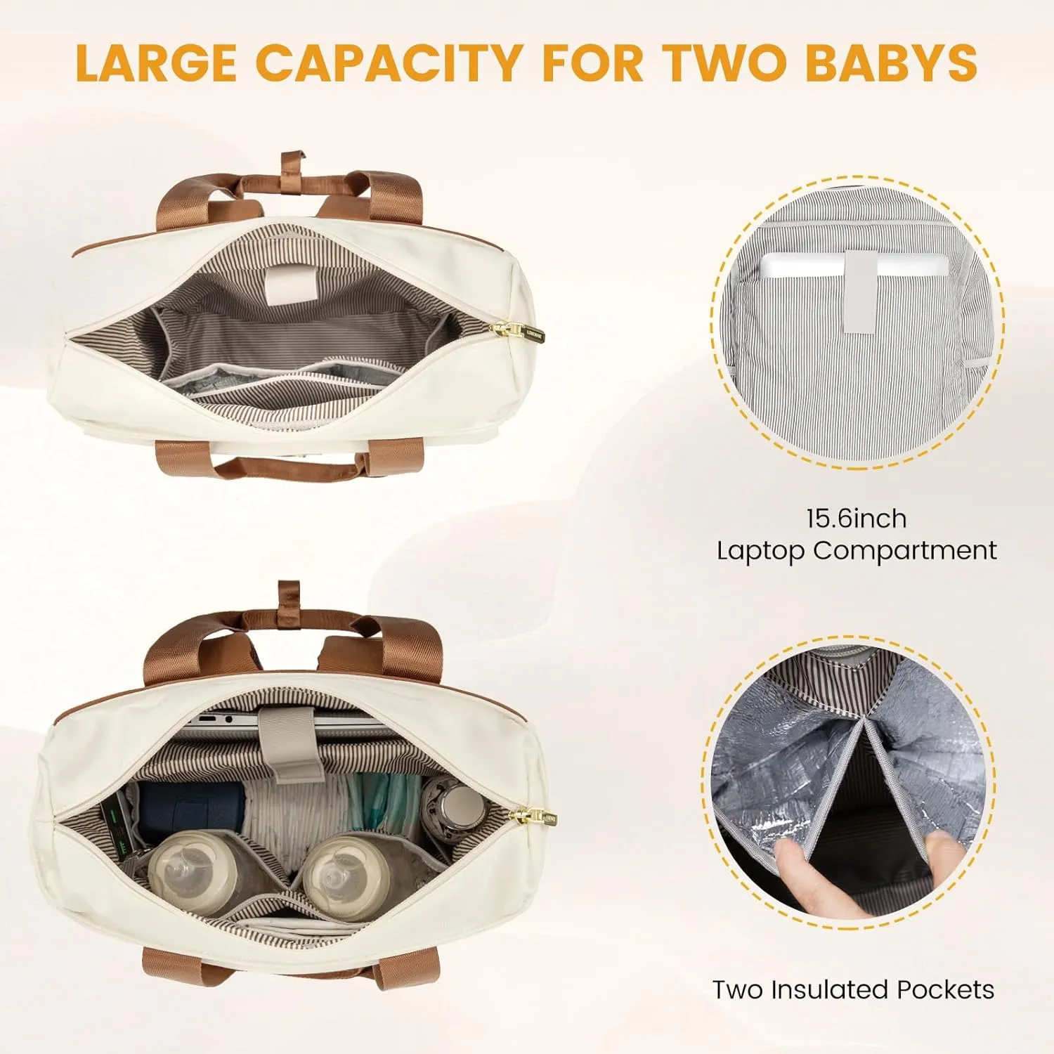 LOVEVOOK Diaper Bag Backpack,Diaper Bag Tote with Insulated Pockets,Baby Bag for Girl Boy with Changing Pad,Large Baby Diaper Bag with Pacifier Case,Anti-Theft Travel Backpack for Women