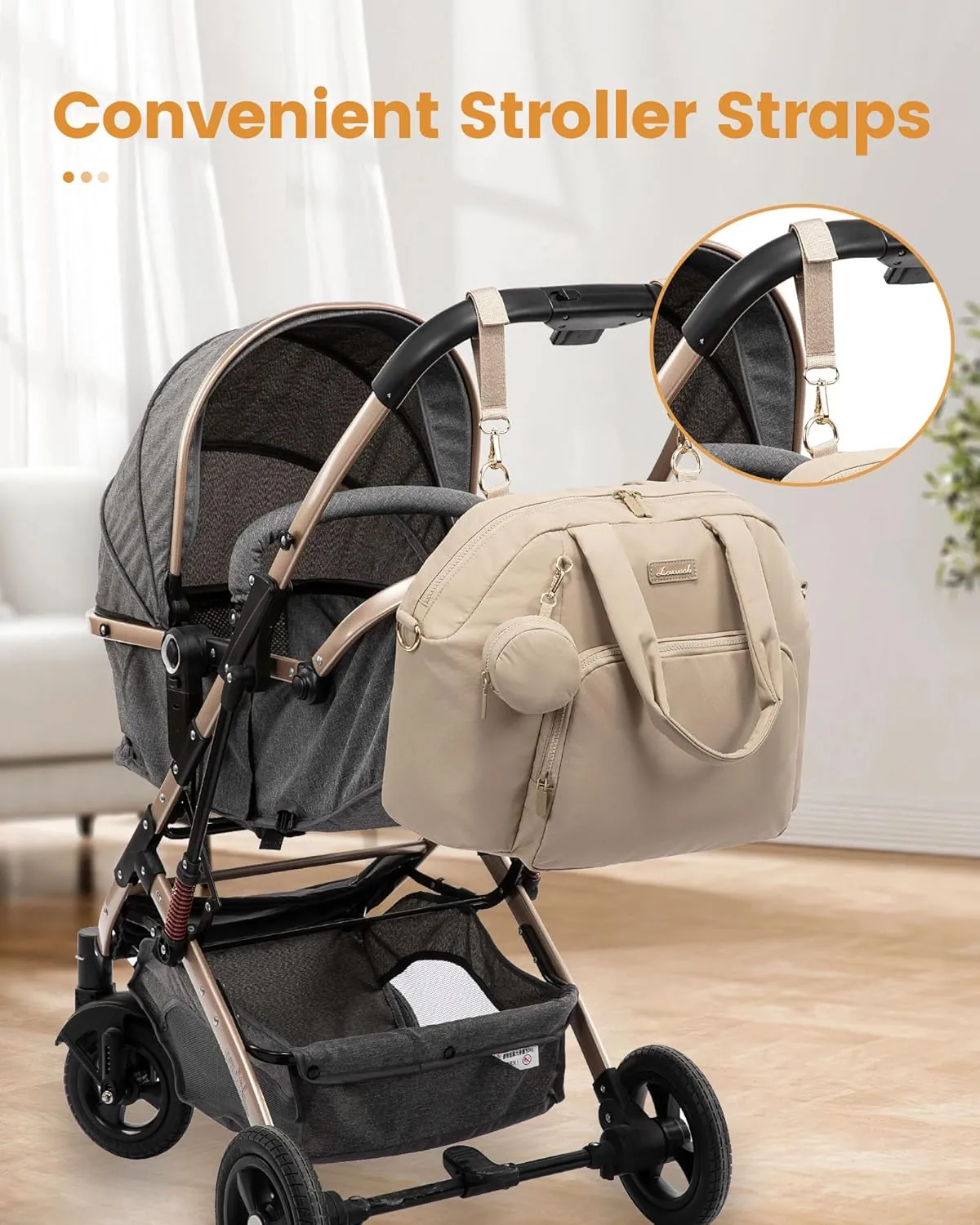 LOVEVOOK Diaper Bag Tote Puffer Baby Diaper Bag, Large Capacity Travel Diaper Tote with Changing Pad, Hospital Gym Bag