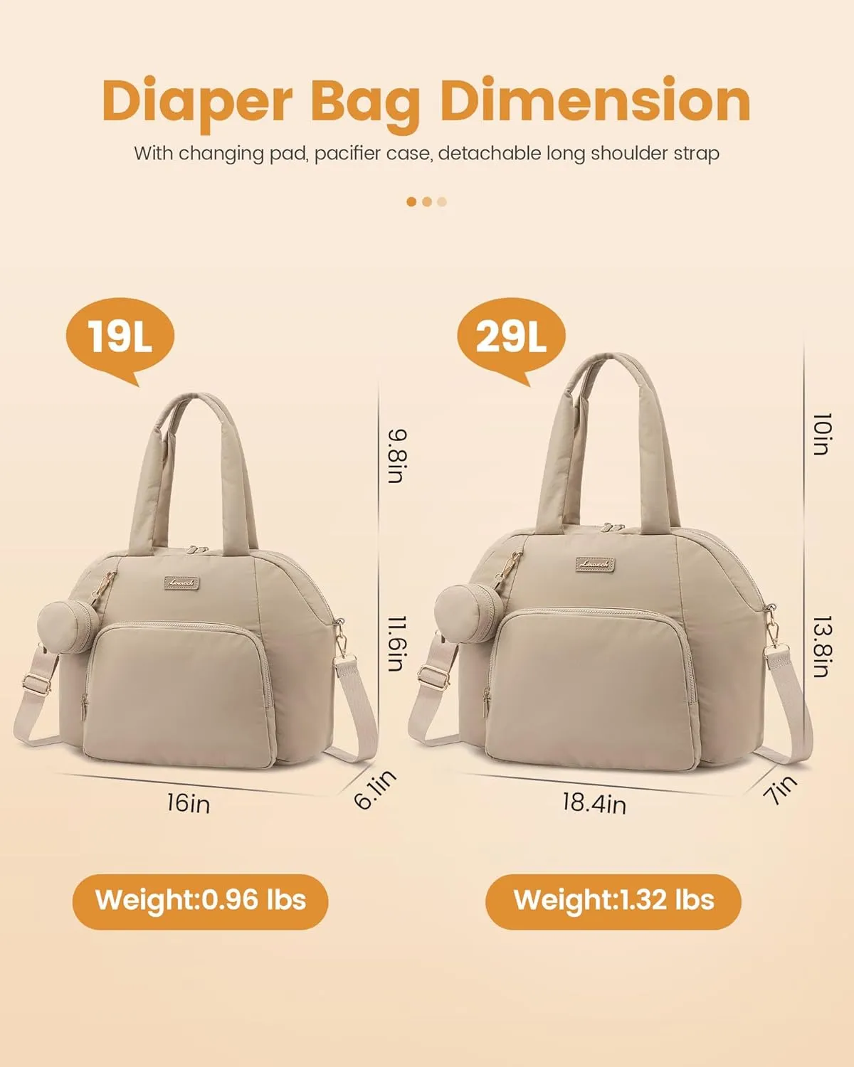 LOVEVOOK Diaper Bag Tote Puffer Baby Diaper Bag, Large Capacity Travel Diaper Tote with Changing Pad, Hospital Gym Bag