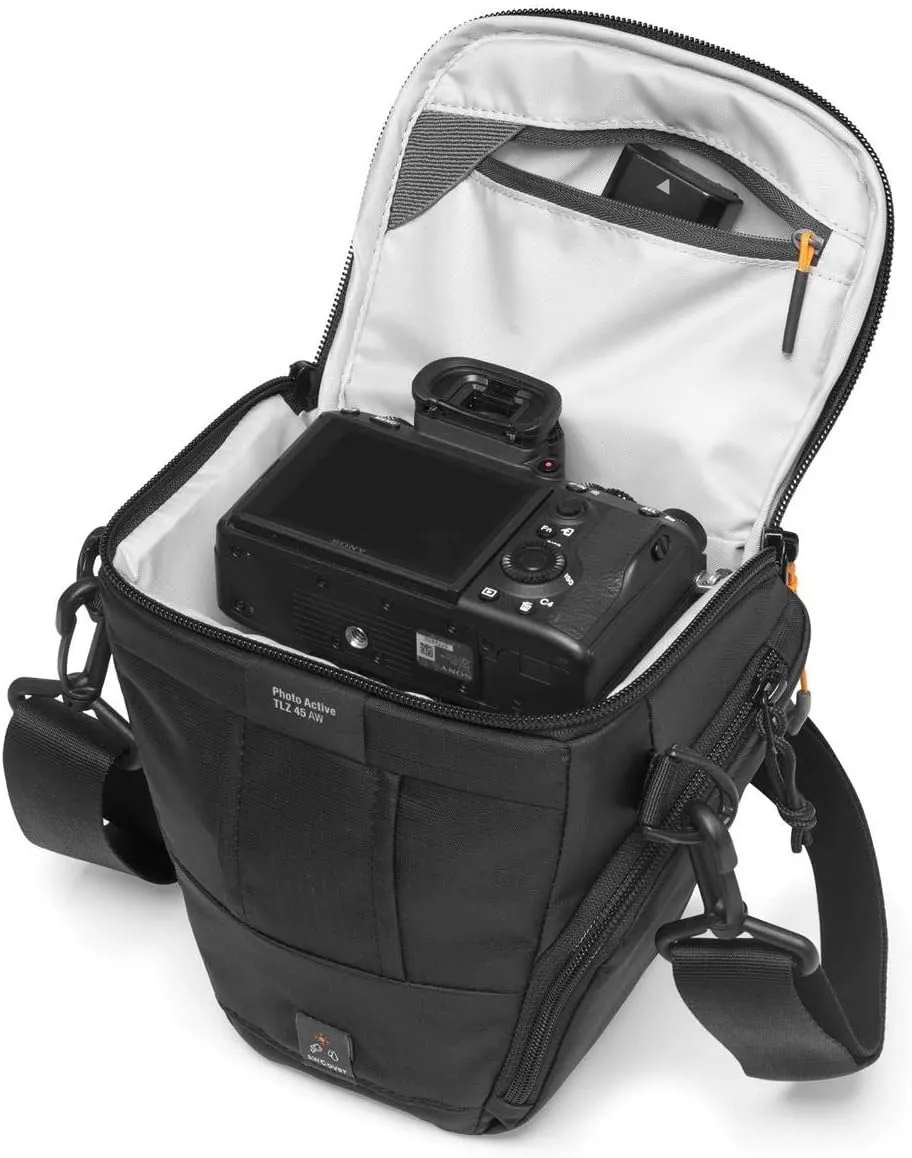 Lowepro Photo Active TLZ 45 AW Mirrorless and DSLR toploader- Removable Shoulder Strap - organizing Pockets - for Mirrorless Like Sony Apha 9 - LP37345-PWW, Small