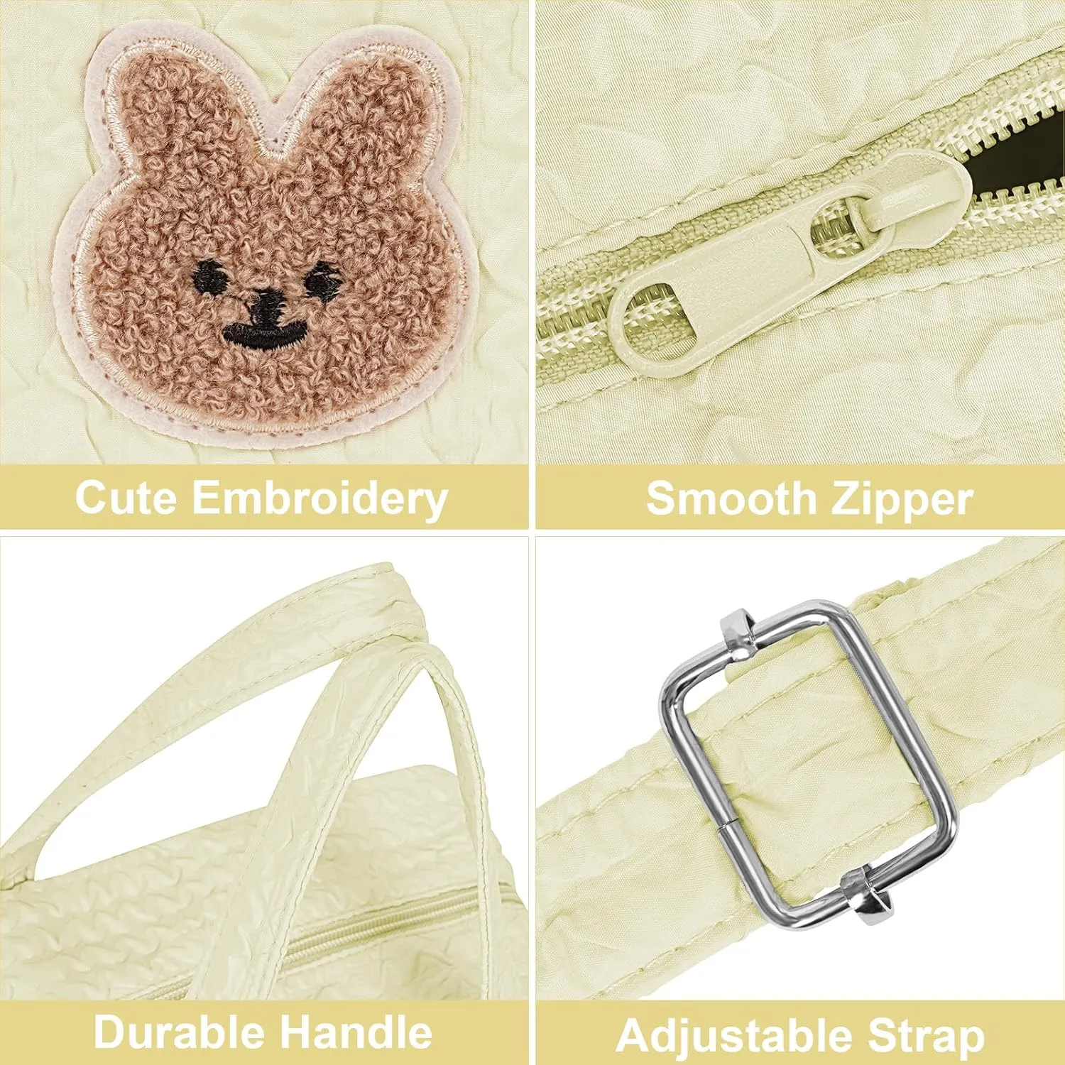 Lushandy Baby Diaper Bag Tote, Cute Mommy Nappy Crossbody Travel Tote, Multifunction Storage Bag
